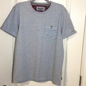 Ted Baker London Women's Gray T-Shirt Size 4 Short Sleeve Casual Crew Neck